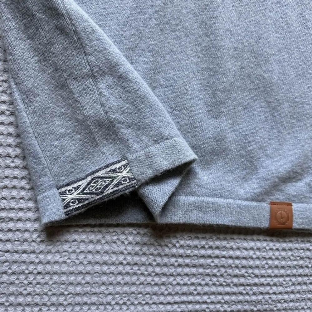 Paka Apparel Alpaca Wool Blend Sweater Crew Unisex Sz M Light Blue Gray Pullove